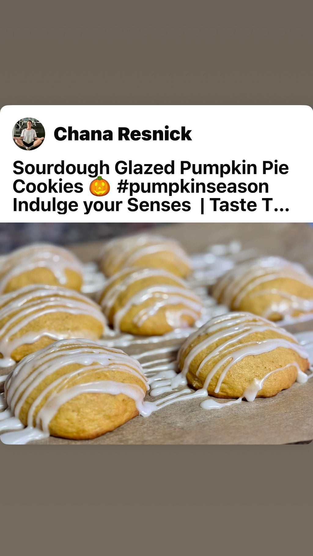 Glazed Pumpkin Pie Sourdough Cookies | 6pk