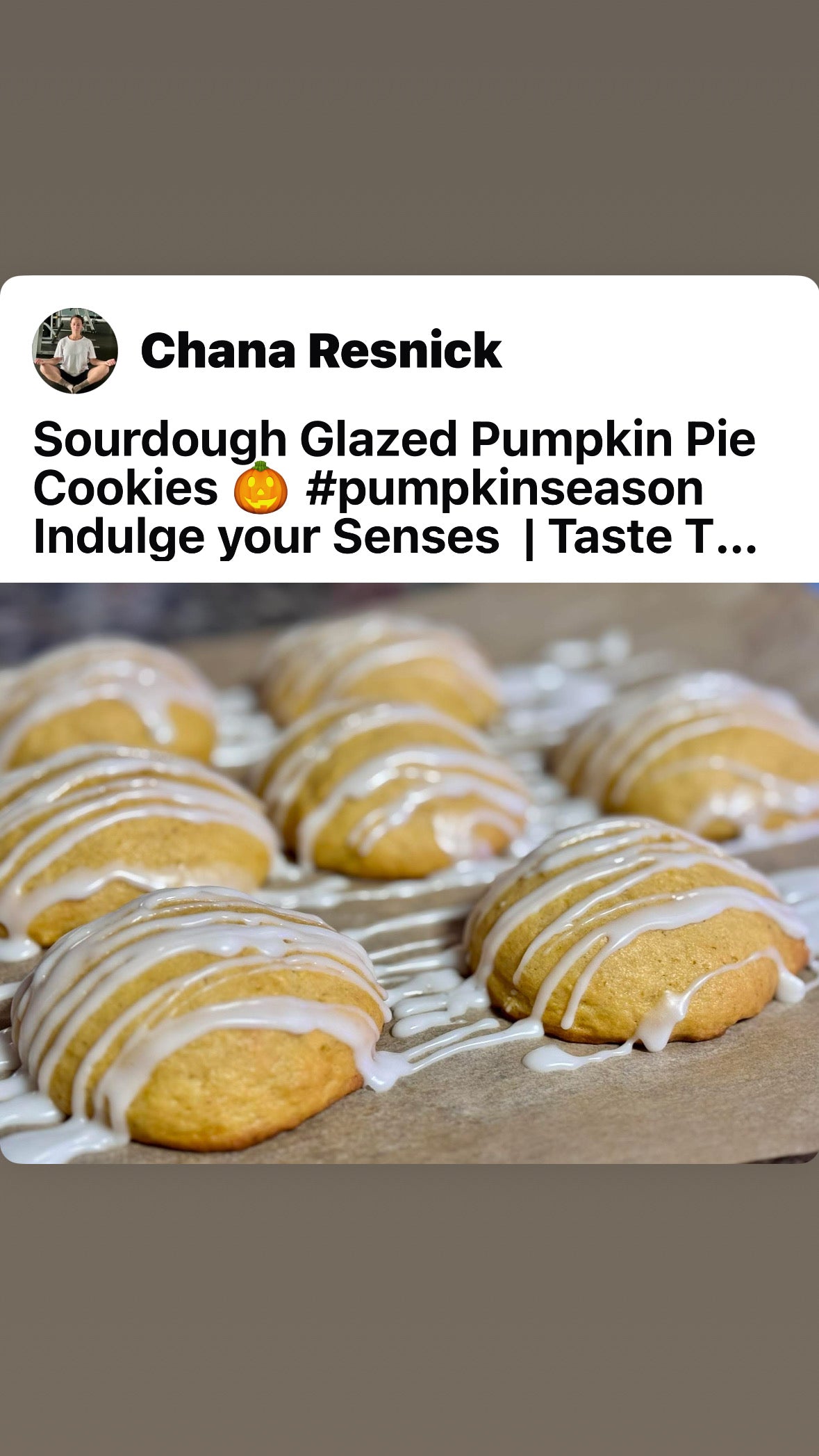 Glazed Pumpkin Pie Sourdough Cookies | 6pk