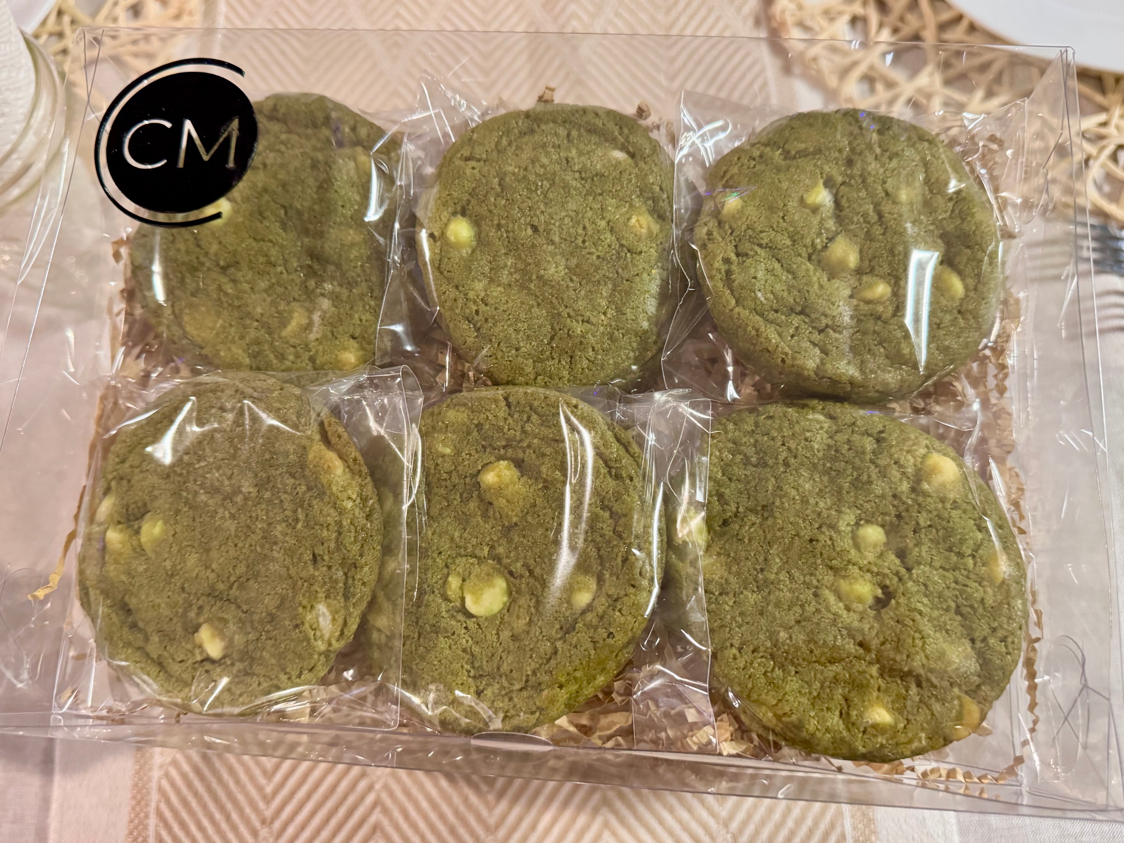 White Chocolate Matcha Green Tea Sourdough Cookies | 6pk